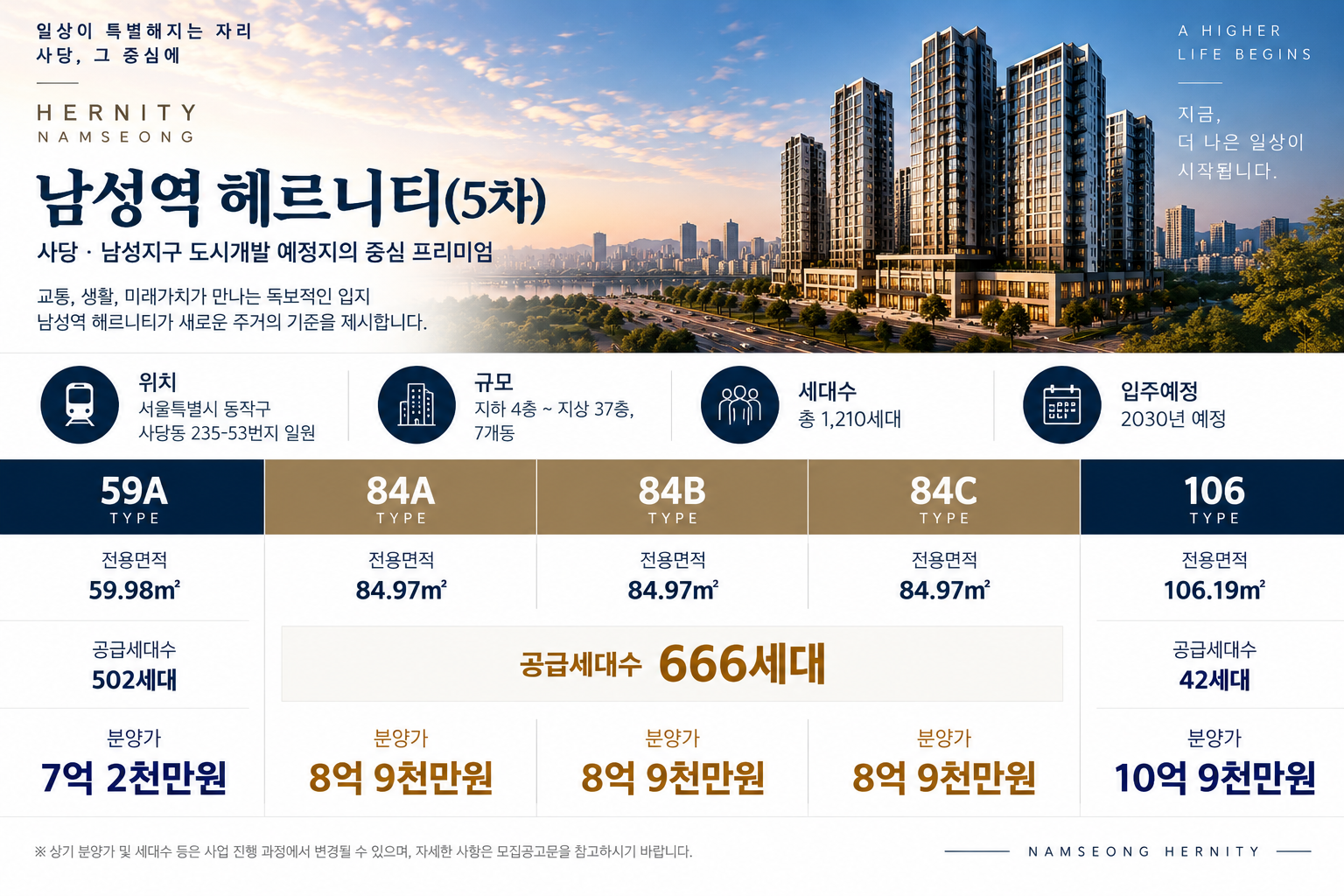 남성역 헤르니티 타입별 분양가 안내